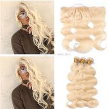 Blonde Color Brazilian Body Wave 3 Bundles With Frontal 100% Human Hair